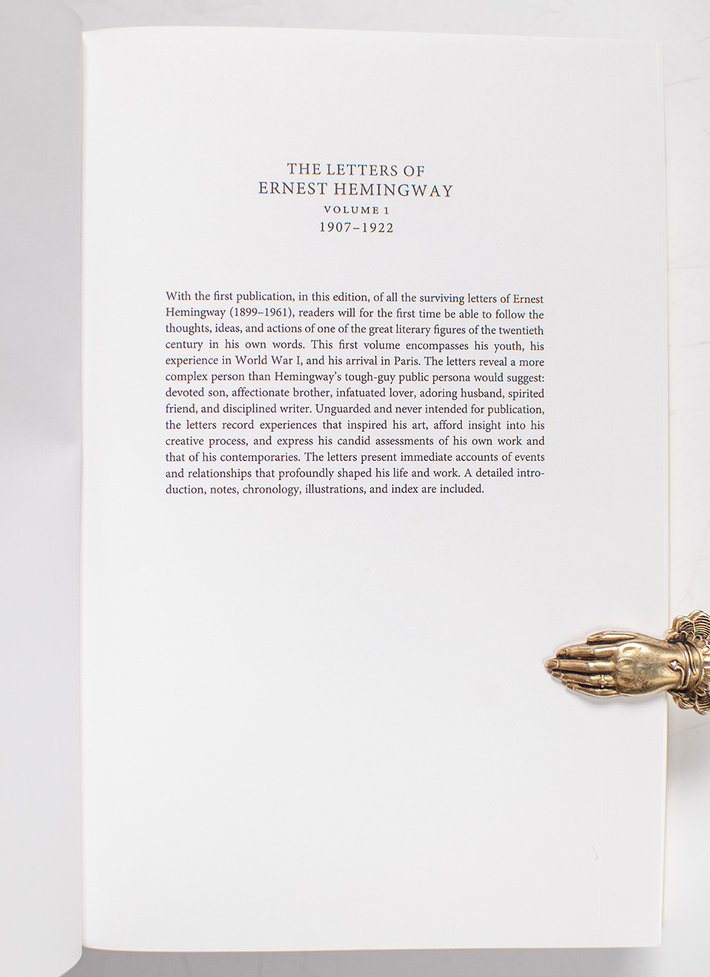 The Letters of Ernest Hemingway 1907-1922.