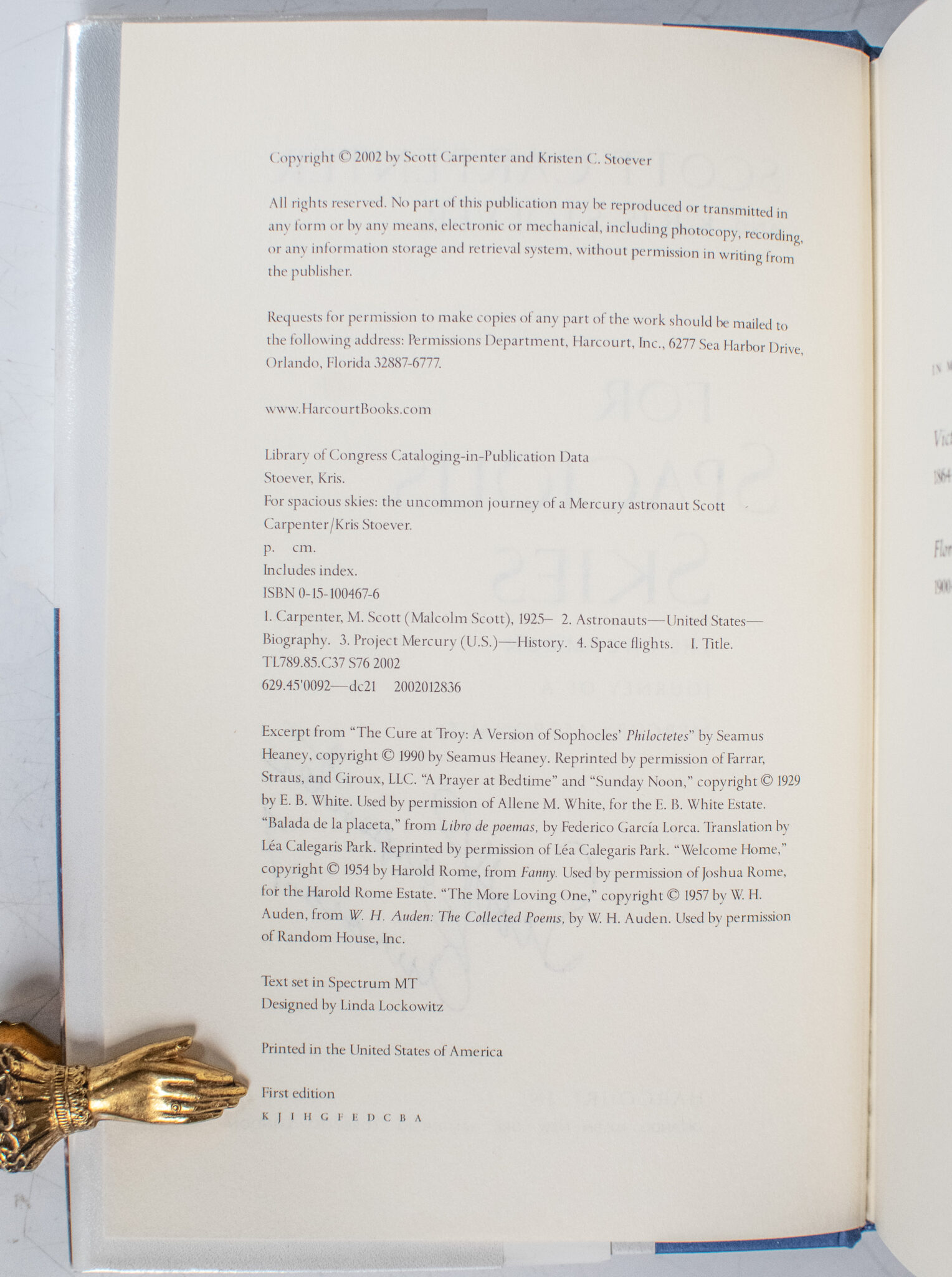 For Spacious Skies: The Uncommon Journey of a Mercury Astronaut.