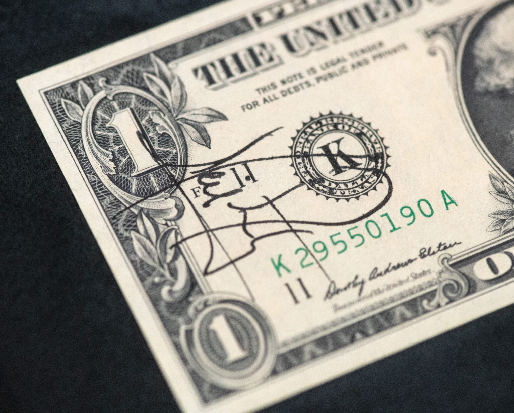 Neil Armstrong, Buzz Aldrin, and Michael Collins Signed Dollar Bill.