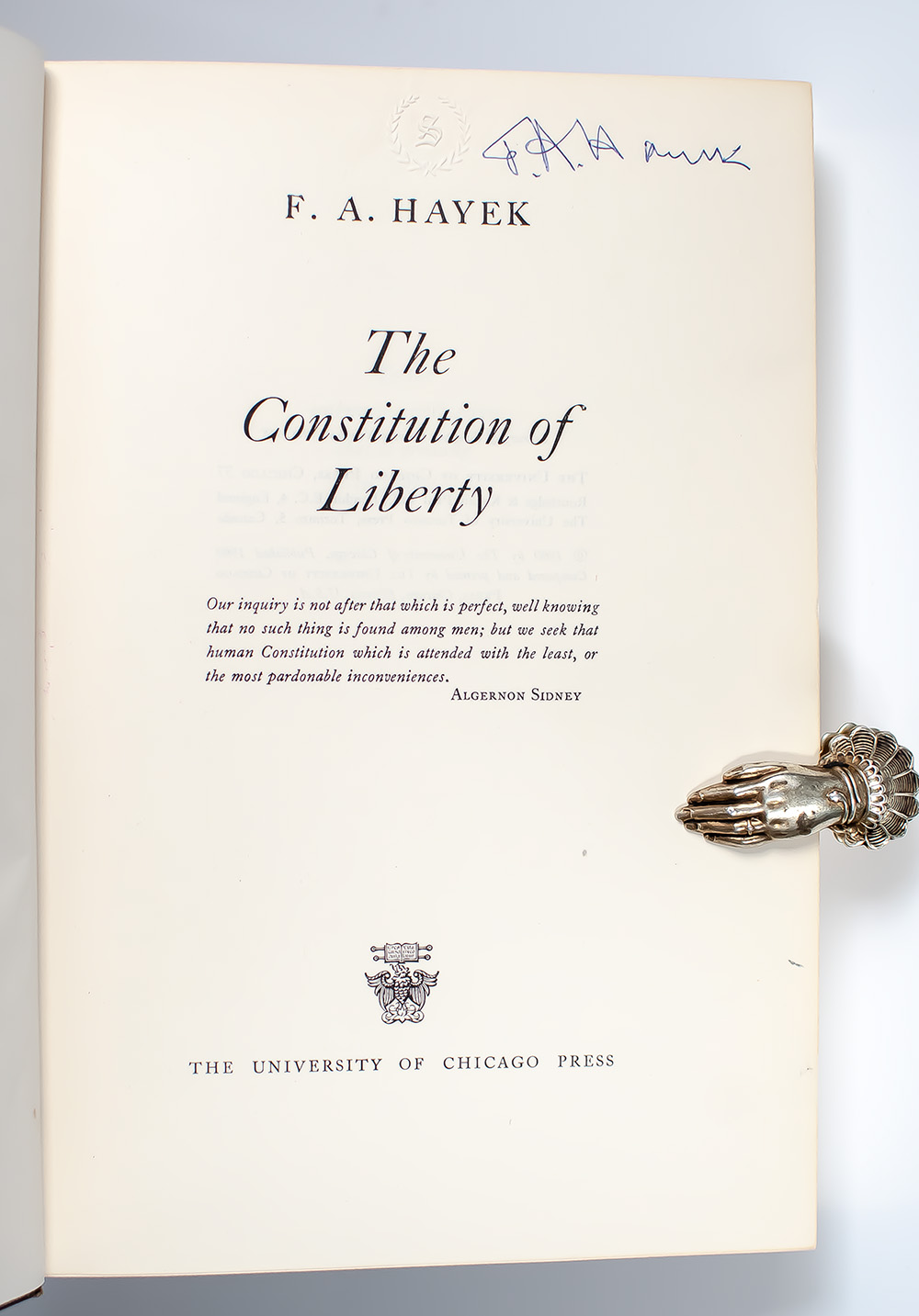 The Constitution of Liberty.