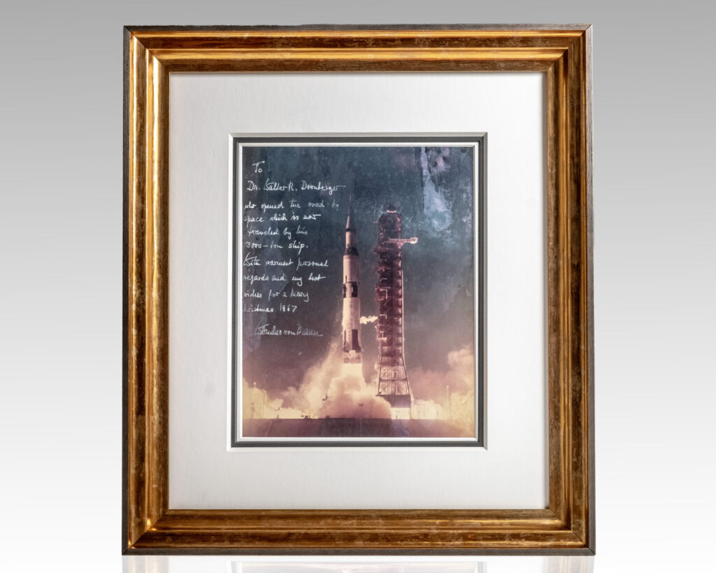 Wernher von Braun Apollo 4 Signed Photograph.