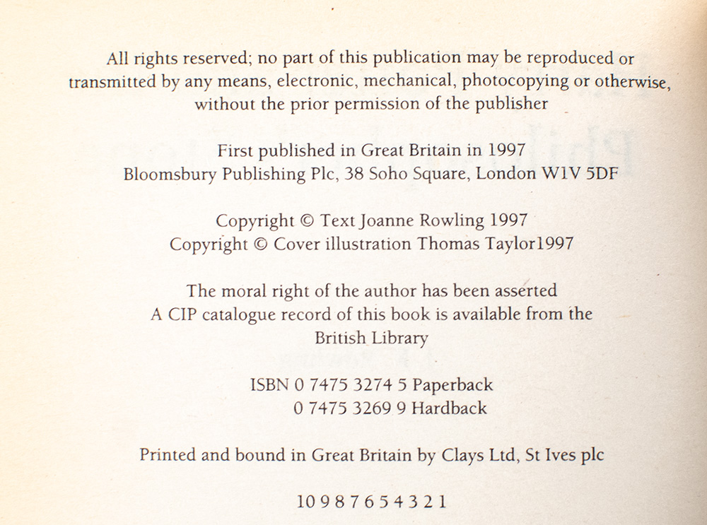 Harry Potter and the Philosopher’s Stone.