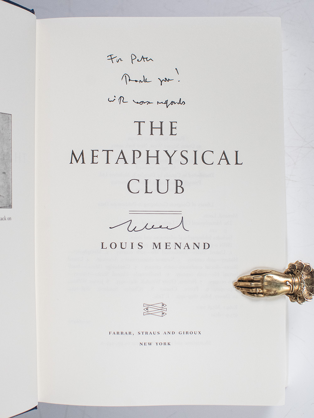 The Metaphysical Club: A Story of Ideas in America.