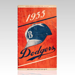 Jackie Robinson and Brooklyn Dodgers Team Signed 1955 Dodgers Program. [with] Signed 1956 Dodgers Program.