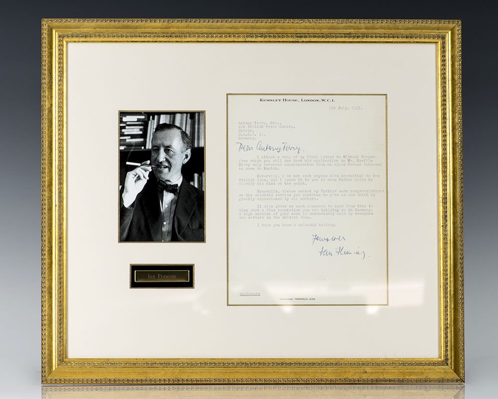 Ian Fleming Autographed Letter Signed.
