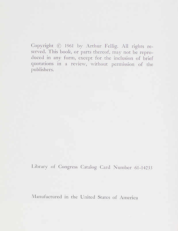 Weegee by Weegee: An Autobiography.