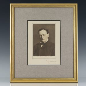 Winston Churchill Signed Original Lithograph Portrait.