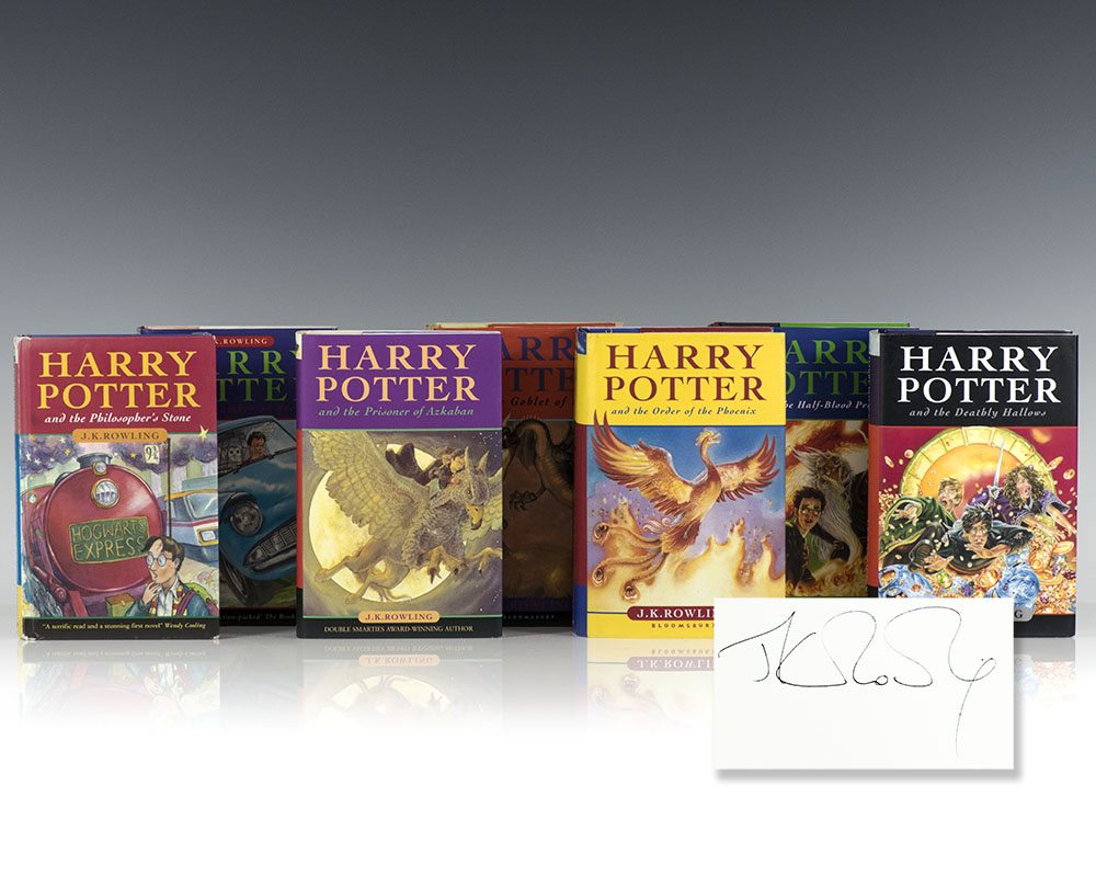 Harry Potter Series. Harry Potter and the Philosopher's Stone, Chamber of Secrets, Prisoner of Azkaban, Goblet of Fire, Order of the Phoenix, The Half-Blood Prince, and The Deathly Hallows.