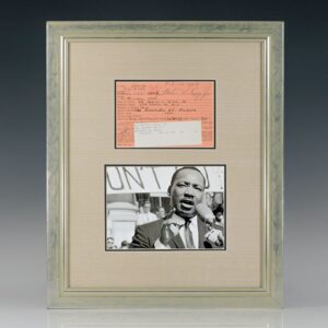 Martin Luther King, Jr. Signed Bank Identification Card.