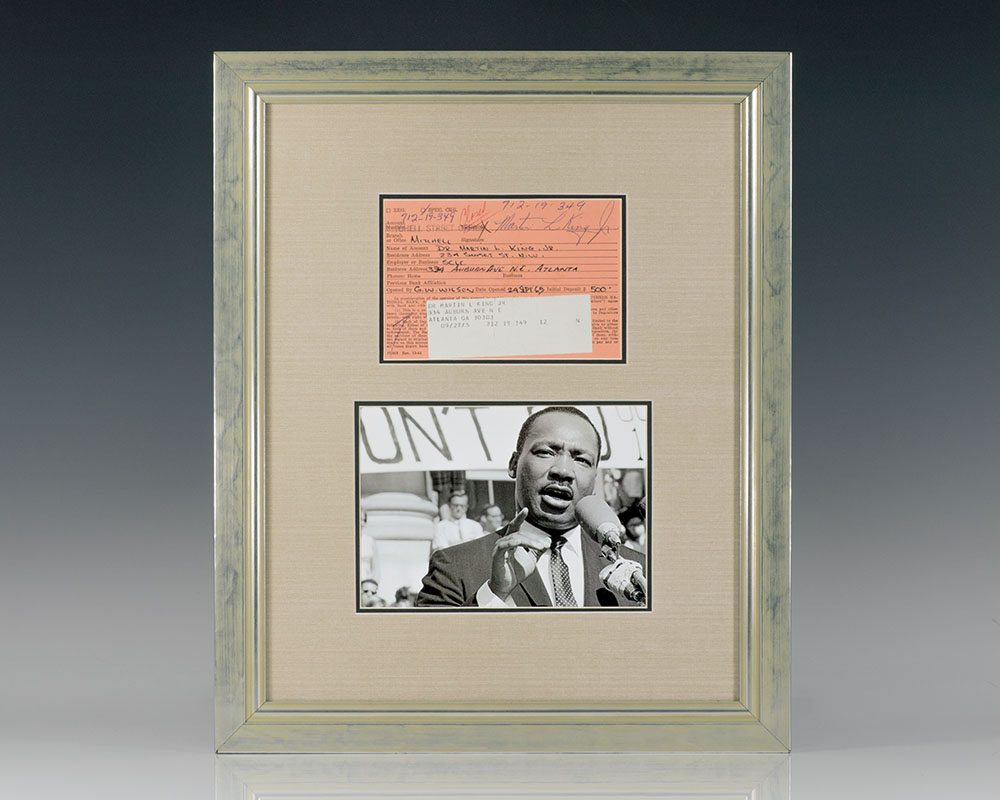 Martin Luther King, Jr. Signed Bank Identification Card.