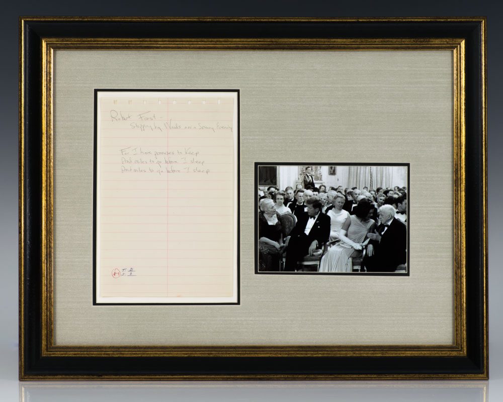 Jacqueline Kennedy Quotation of Robert Frost.