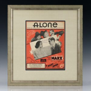 Groucho Marx Signed Score For Alone from A Night at the Opera.