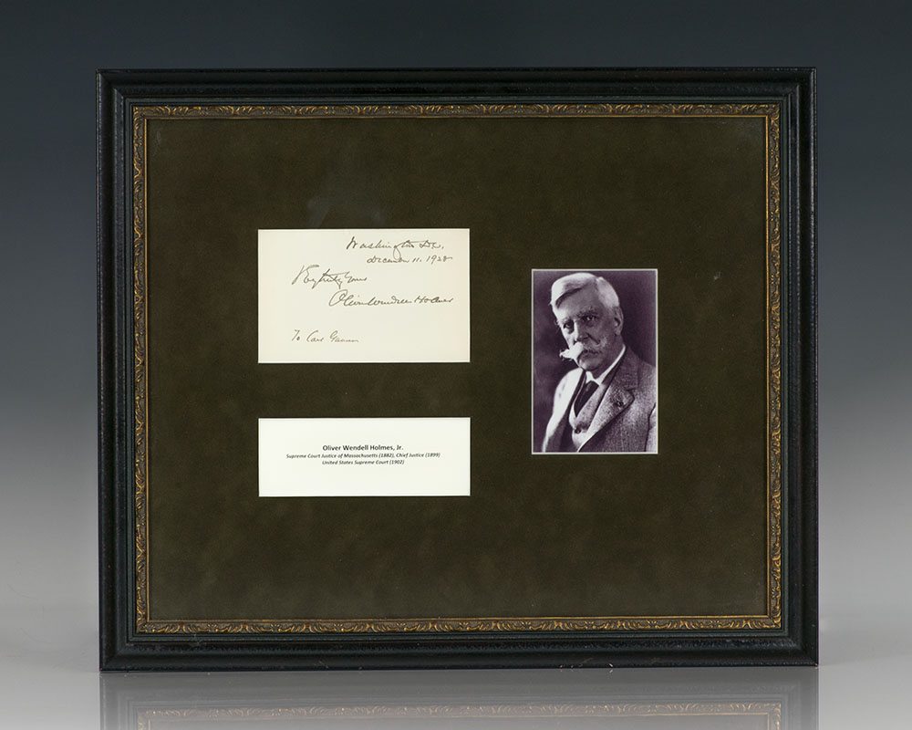 Justice Oliver Wendell Holmes, Jr. Autograph.