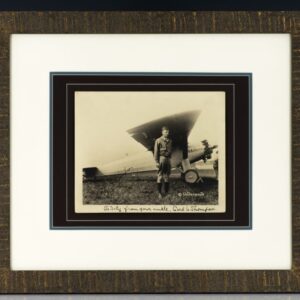 Charles Lindbergh With The Spirit of St. Louis Signed Photograph.