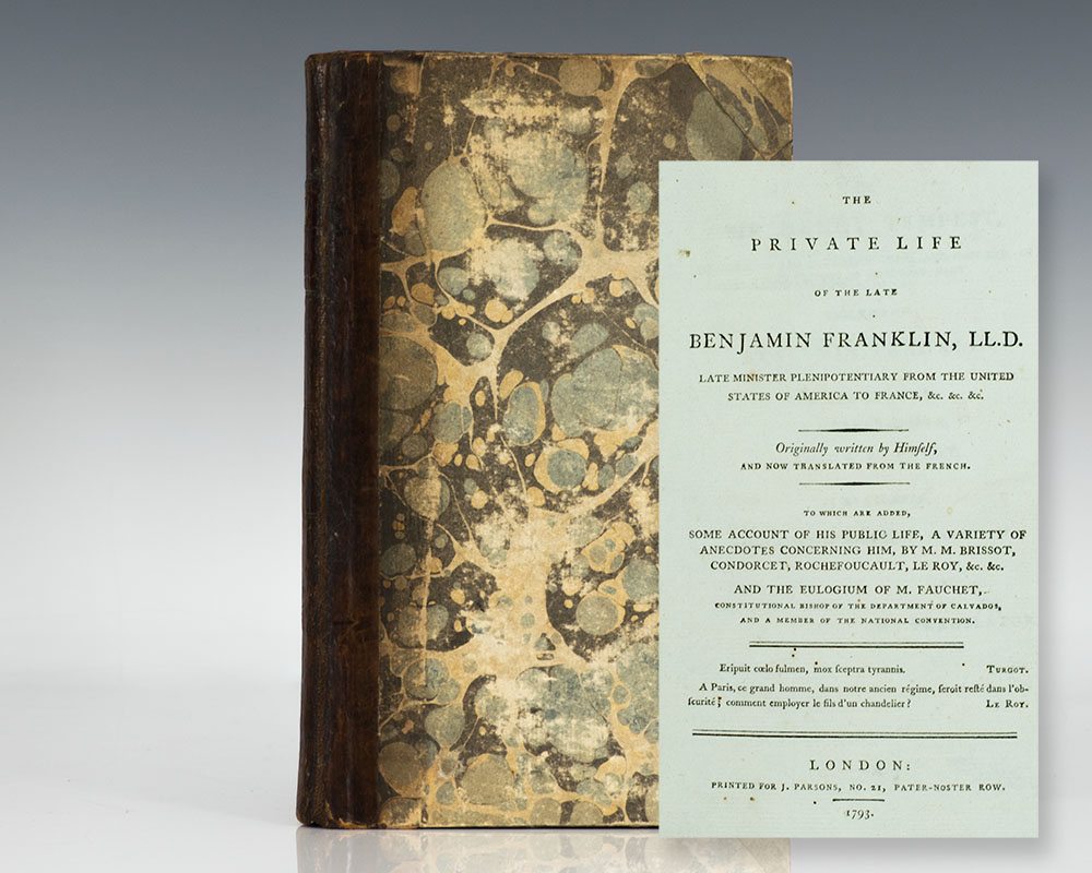 First Edition in English of The Private Life of the Late Benjamin Franklin