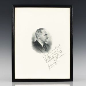 Harry S. Truman Signed Portrait.