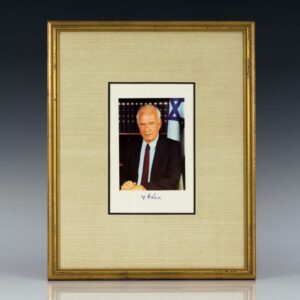 Yitzhak Rabin Signed Photograph.