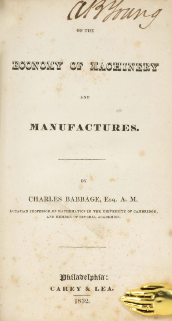On the Economy of Machinery and Manufactures.