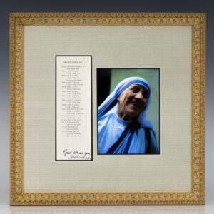 Mother Teresa Signed St. Francis of Assisi's Prayer For Peace.