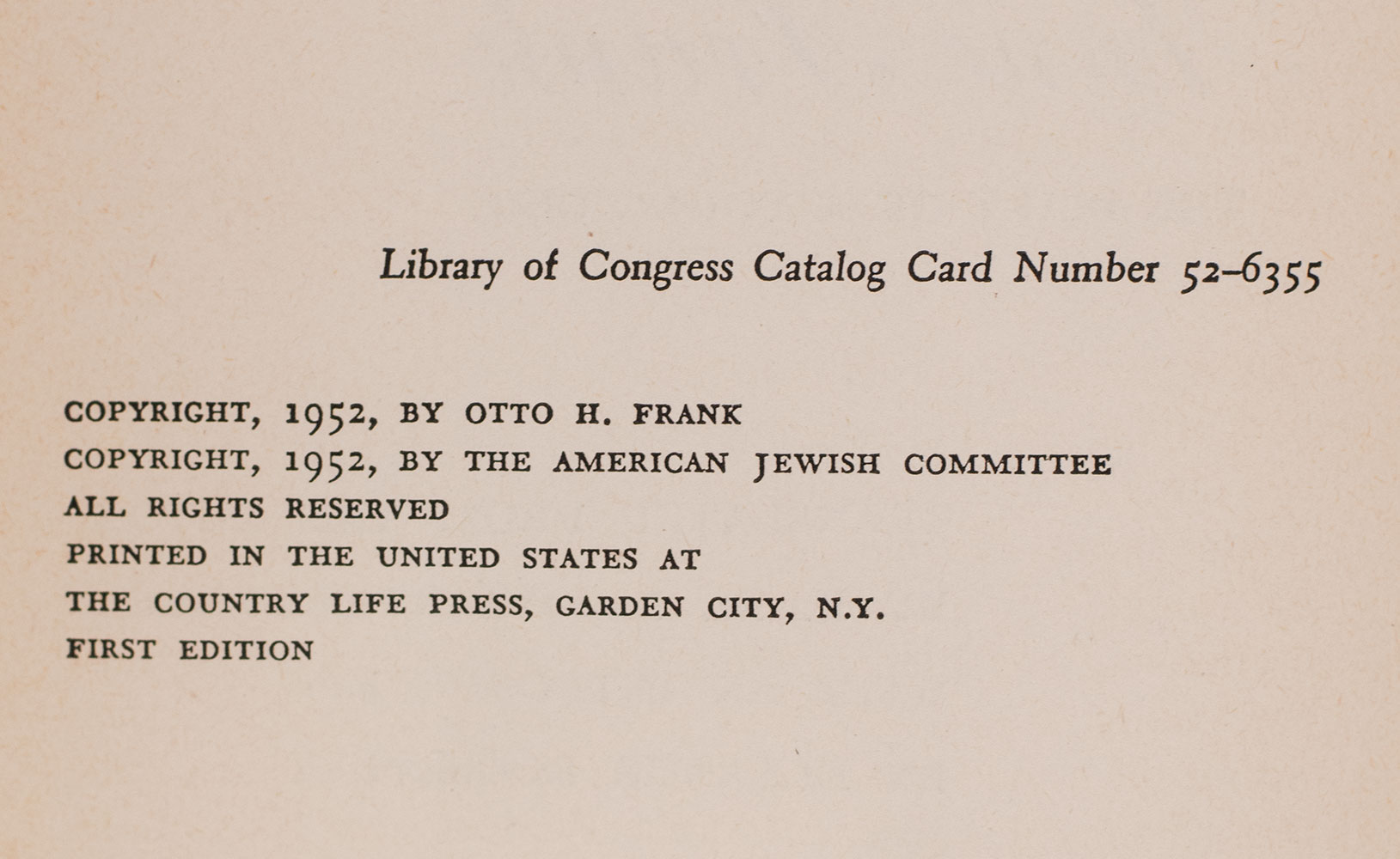 Anne Frank: The Diary of a Young Girl.