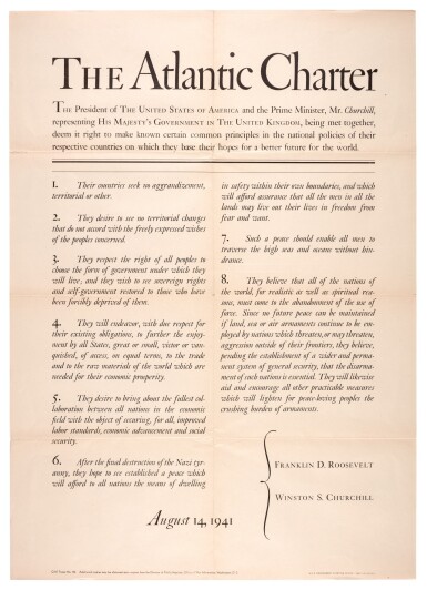 The Atlantic Charter Broadside.