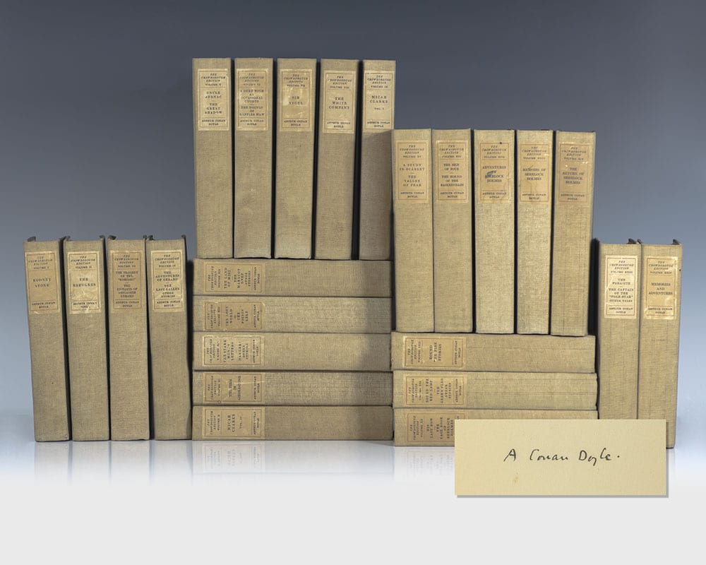 The Works of Arthur Conan Doyle Including: Adventures and Memoirs of Sherlock Holmes, A Study in Scarlet, The Sign of the Four, The Refugees, Round the Red Lamp, Tragedy of the Korosko, and The White Company.