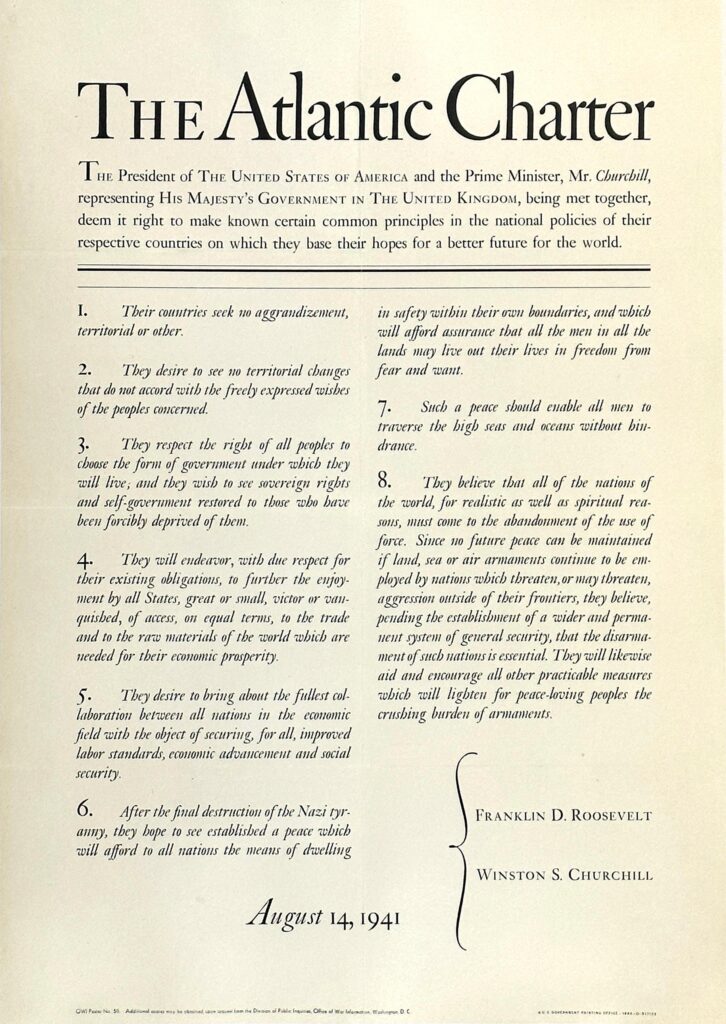 The Atlantic Charter Broadside.