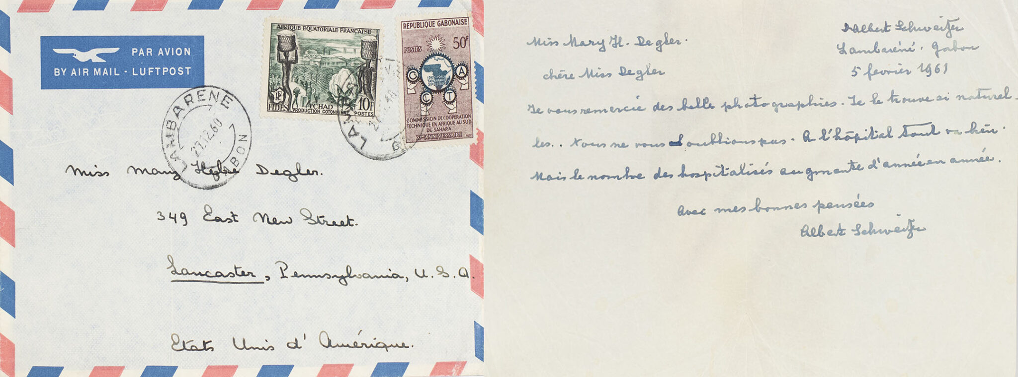 Albert Schweitzer Autograph Letter Signed.