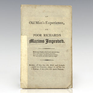 An Old Man's Experience, or Poor Richard's Maxims Improved.