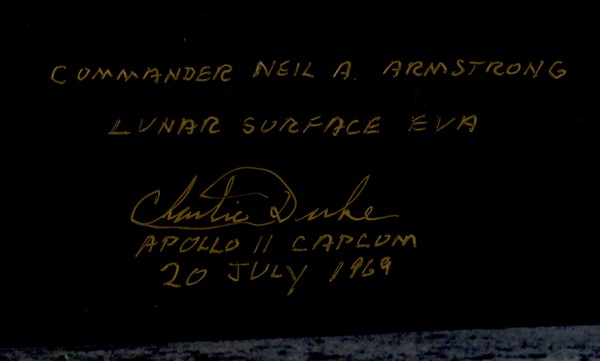 Charlie Duke Signed Photograph of Neil Armstrong on the Moon. - Image 4