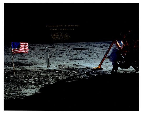 Charlie Duke Signed Photograph of Neil Armstrong on the Moon. - Image 3