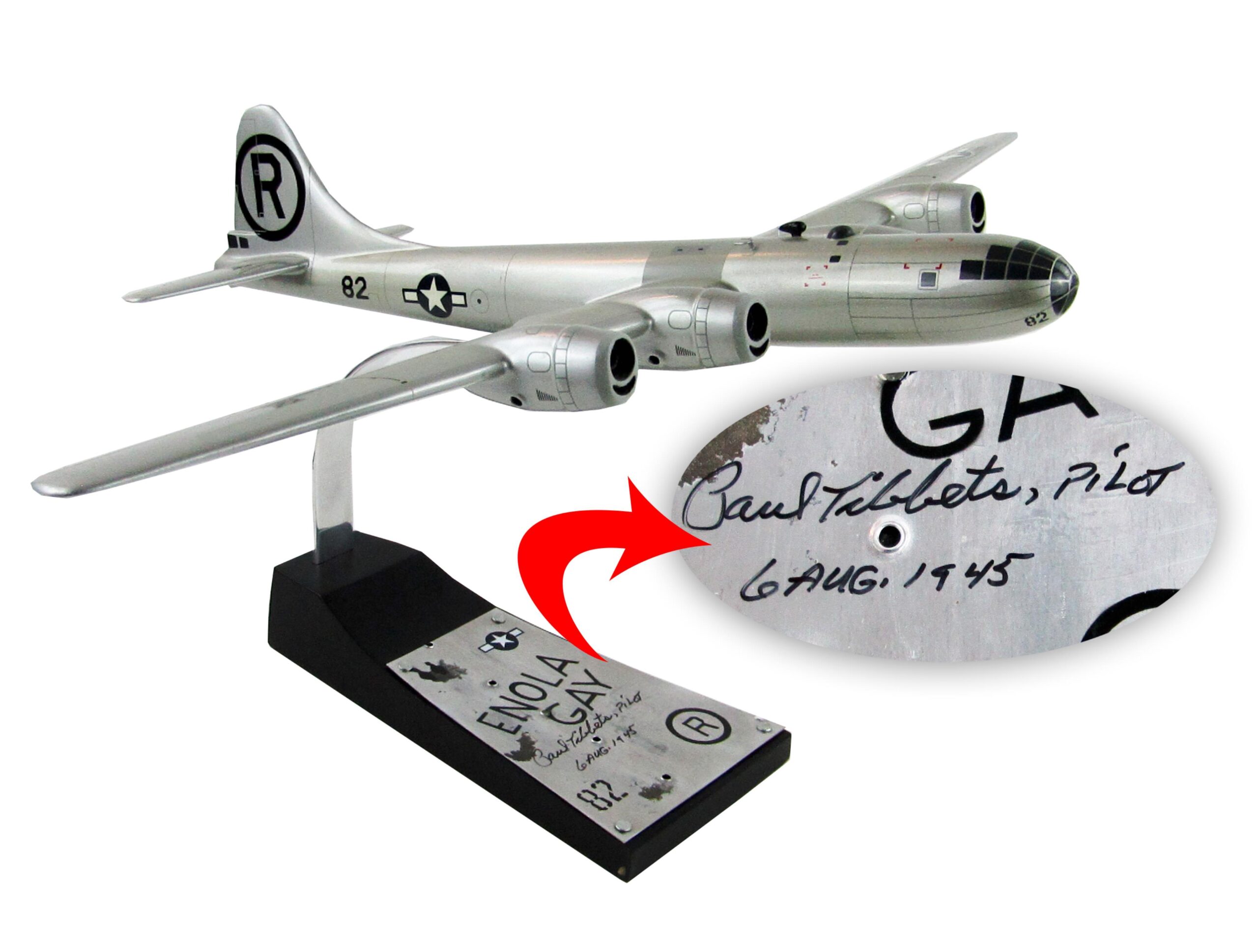 Paul Tibbets Signed B-29 Superfortress Enola Gay Model.