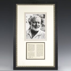 Ernest Hemingway Autograph Letter Excerpt Signed.