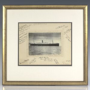 Ernest Rutherford Signed SS Euripides Photograph.
