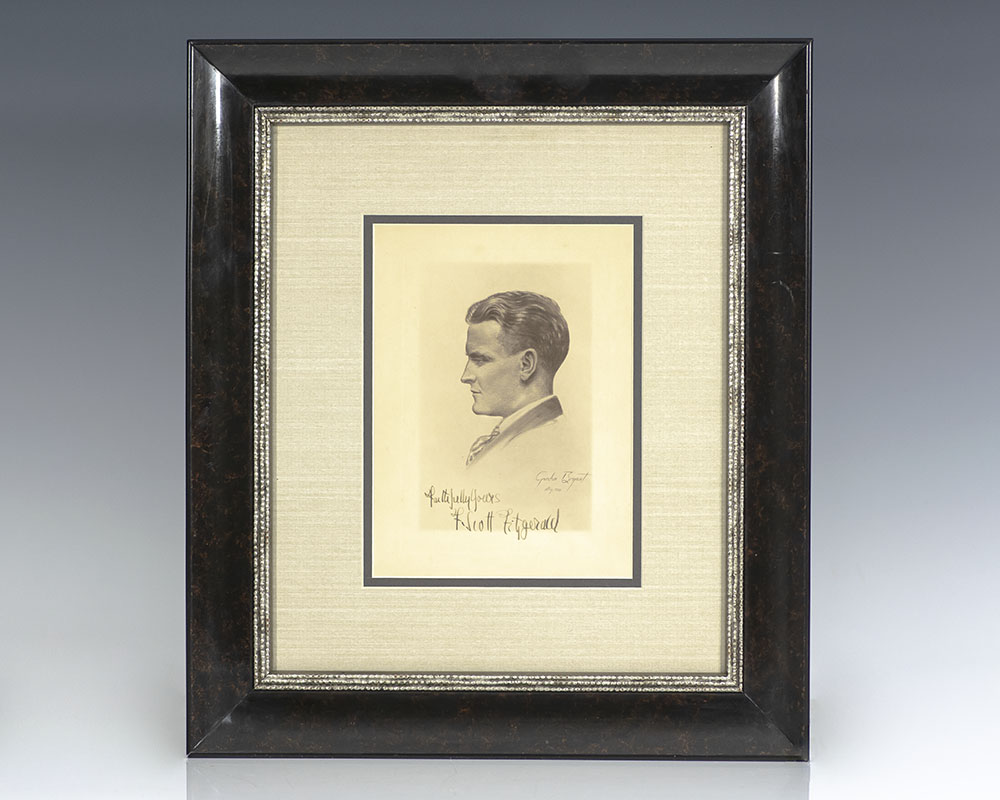 F. Scott Fitzgerald Signed Engraved Portrait.