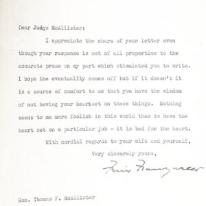 Felix Frankfurter Typed Letter Signed.