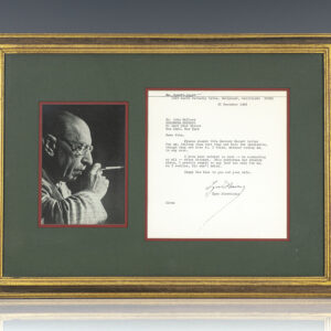 Igor Stravinsky Autograph Letter Signed.