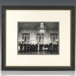 Jacqueline Kennedy, Robert McNamara and Dean Rusk Photograph Signed.