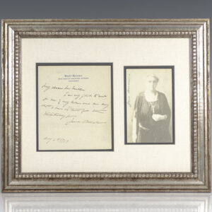 Jane Addams Signed Photograph and Autograph Letter.