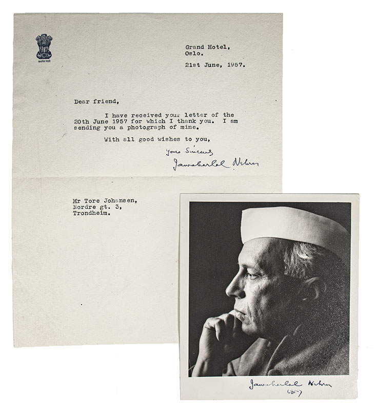 Jawaharlal Nehru Photograph Signed.