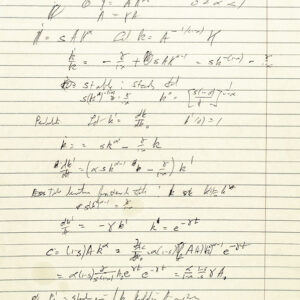 Kenneth J. Arrow Autograph Equation Signed.
