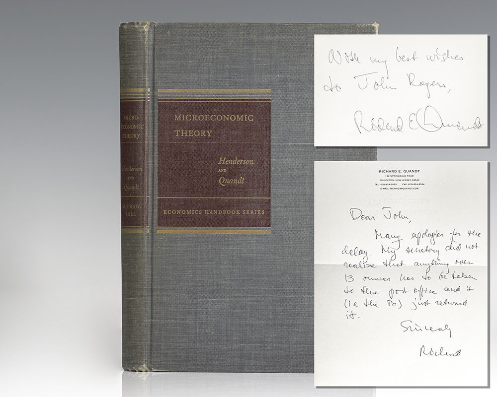 Microeconomic Theory: A Mathematical Approach.