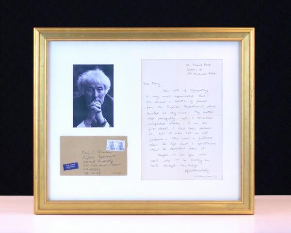 Seamus Heaney Autographed Letter Signed.