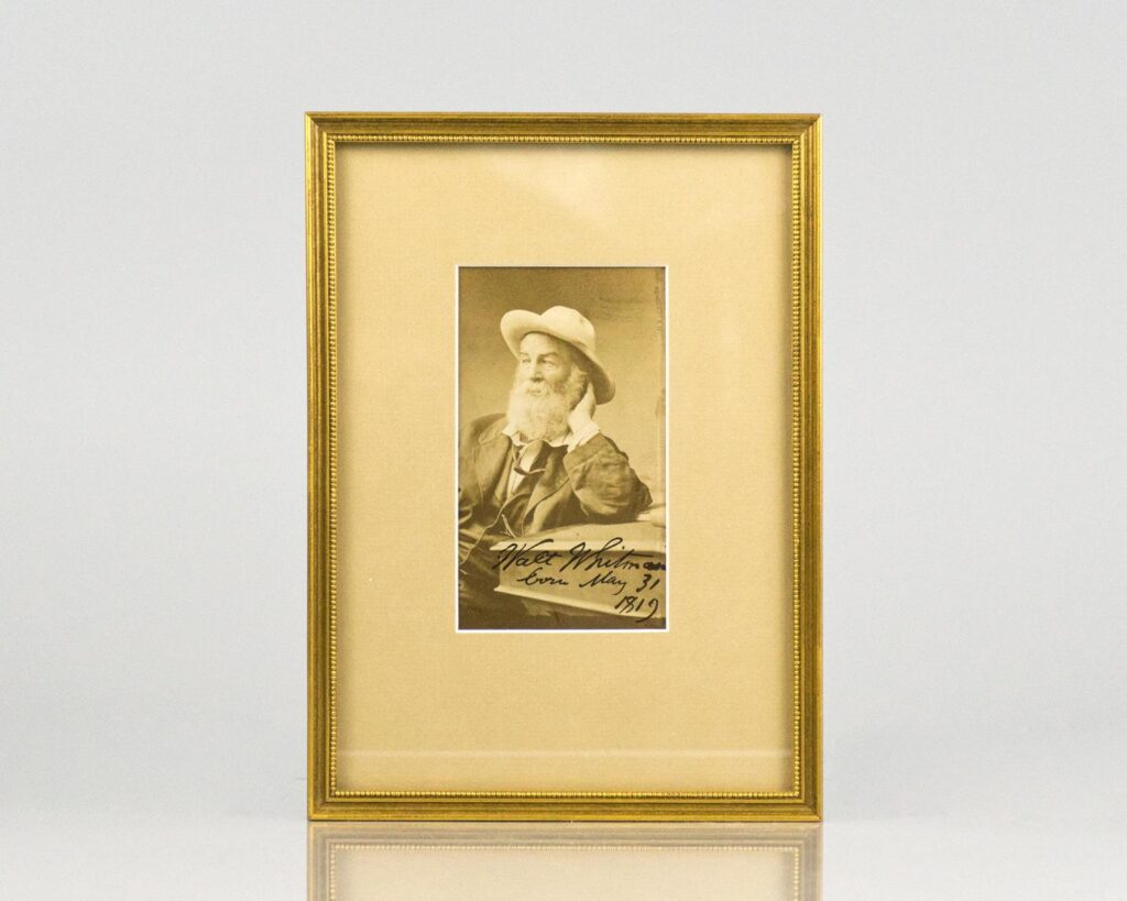 Walt Whitman Signed Photograph.
