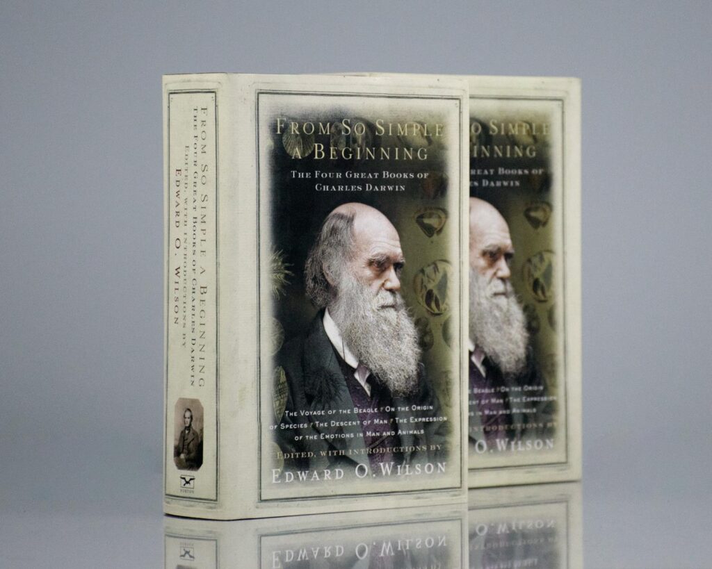 From So Simple A Beginning: Darwin’s Four Great Books (Voyage of the Beagle, The Origin of Species, The Descent of Man, The Expression of Emotions in Man and Animals).