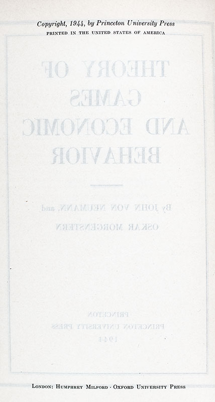 Theory of Games and Economic Behavior