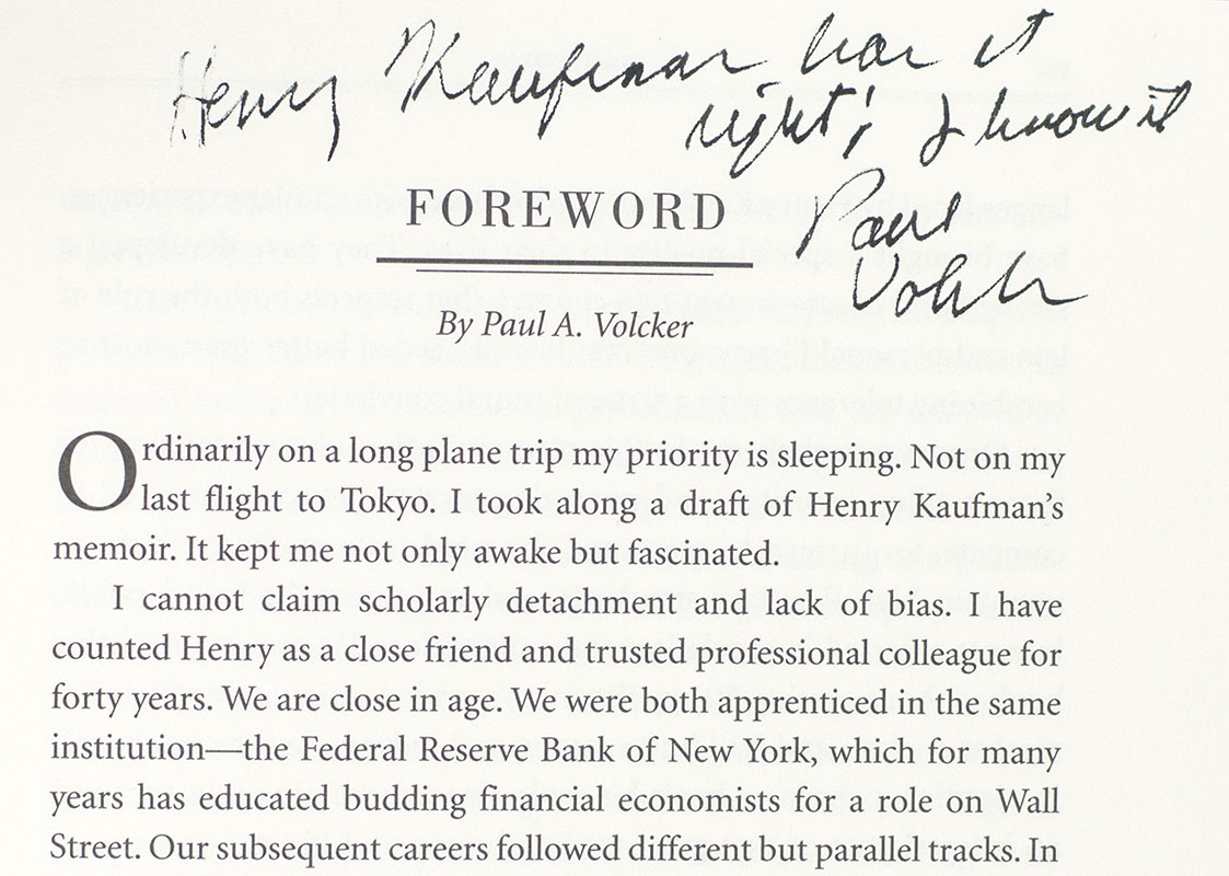 On Money and Markets: A Wall Street Memoir