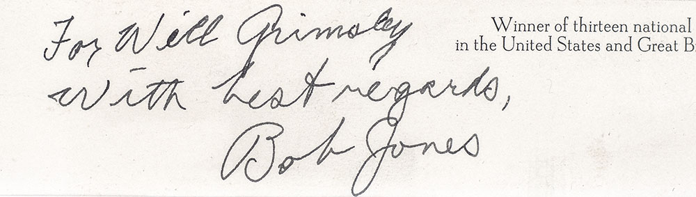 Robert T. (Bobby) Jones Signed Portrait