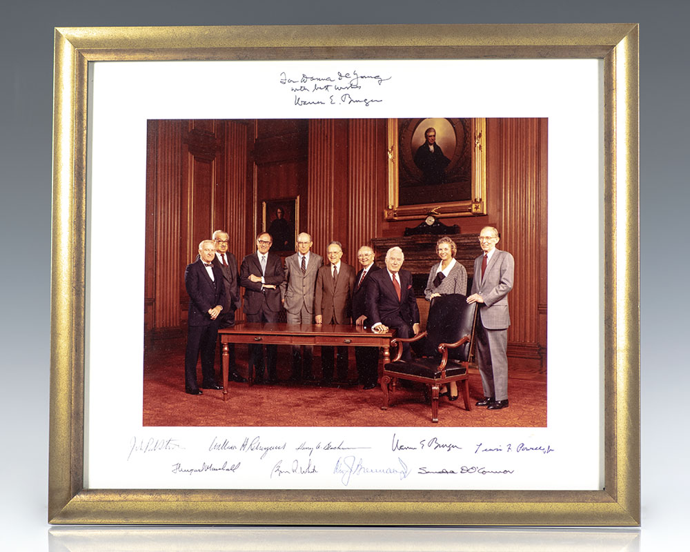 Warren E. Burger Supreme Court Signed Photograph.