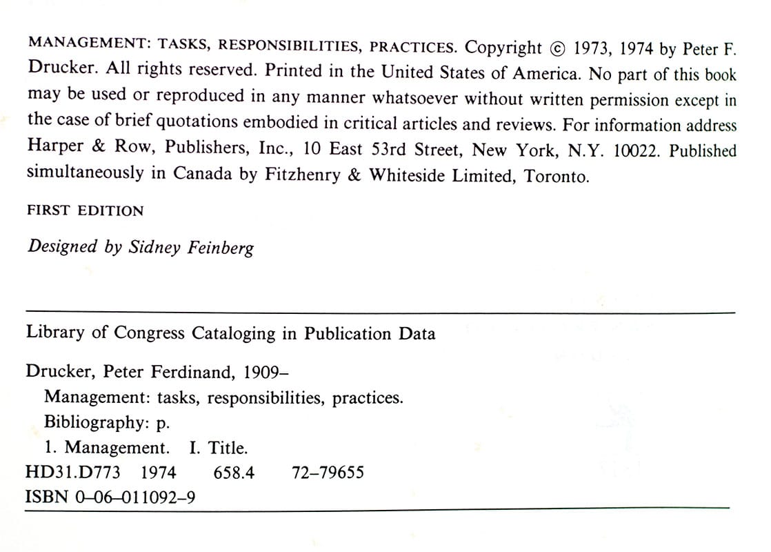 Management: Tasks, Responsibilities, Practices